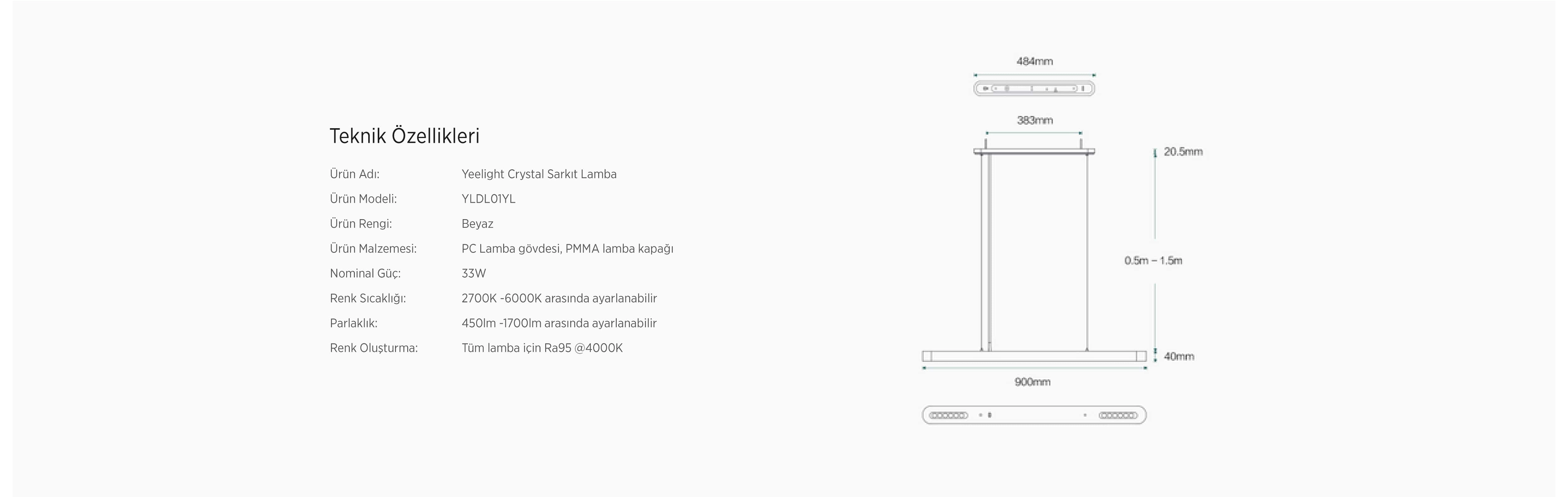Yeelight Kristal Sarkıt Lamba