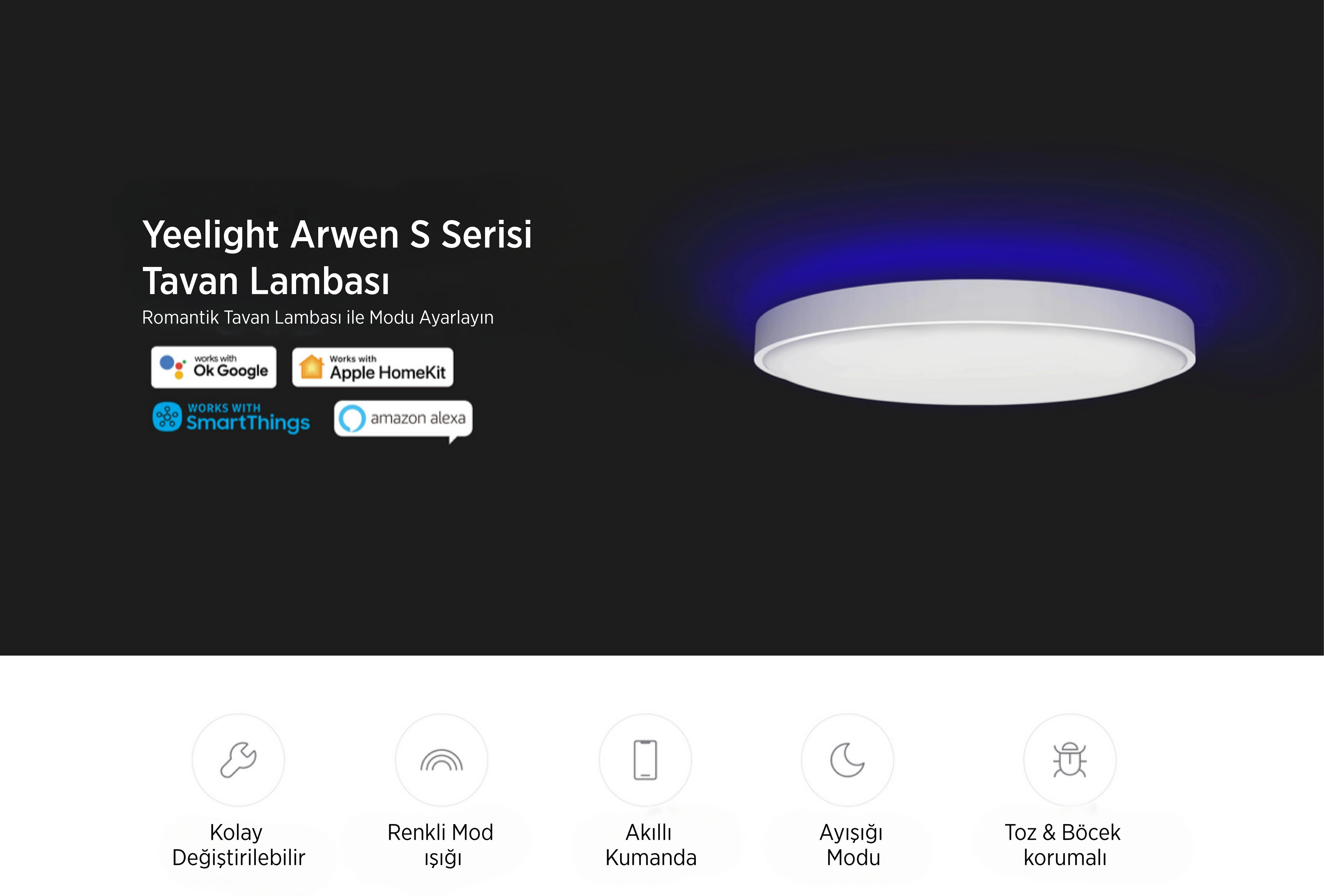 Yeelight Arwen 450S LED Tavan Lambası Yeelight Arwen 450S LED Tavan Lambası