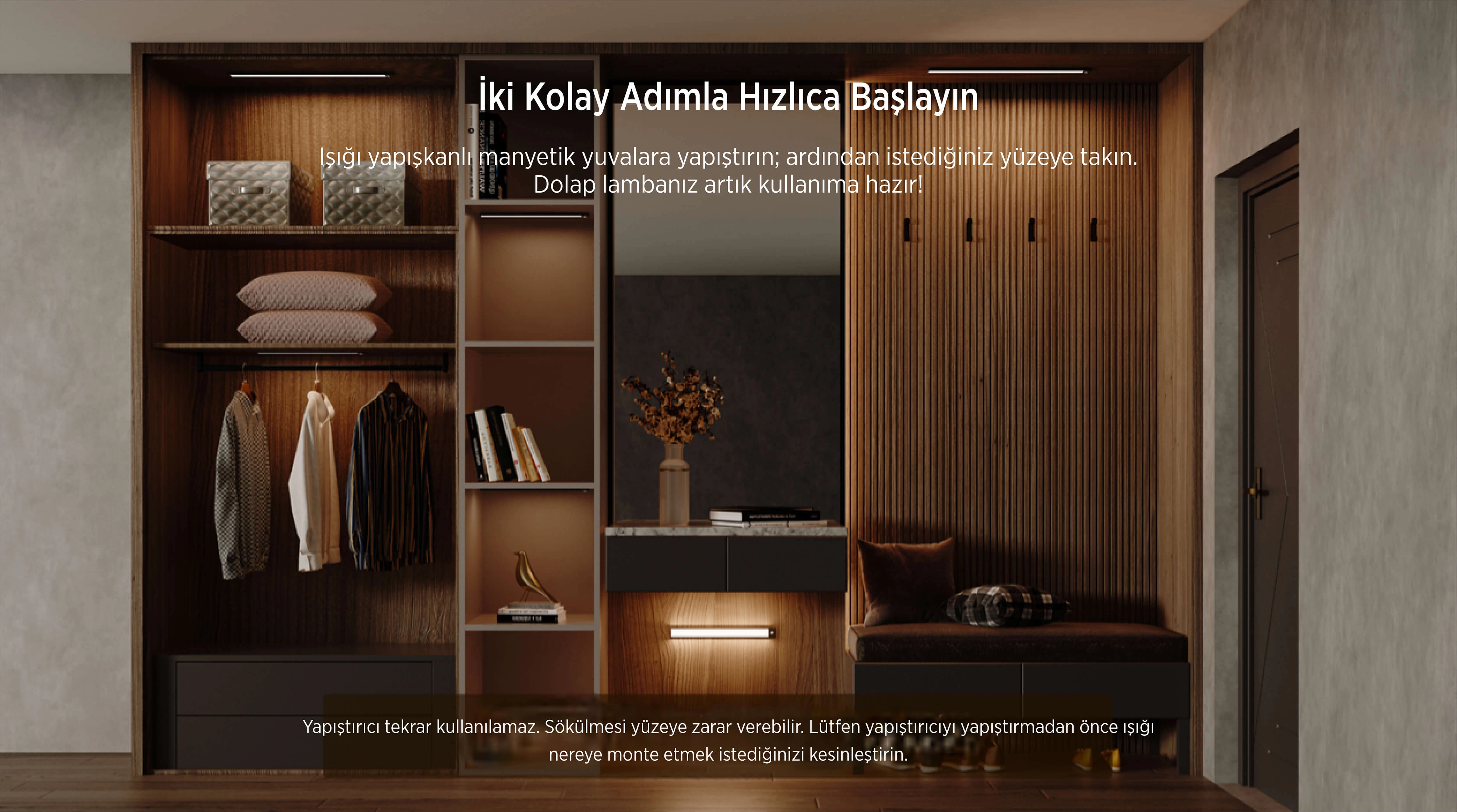 Yeelight Hareket Sensörlü Dolap Lambası (20cm) Silver Yeelight Hareket Sensörlü Dolap Lambası (20cm) Silver