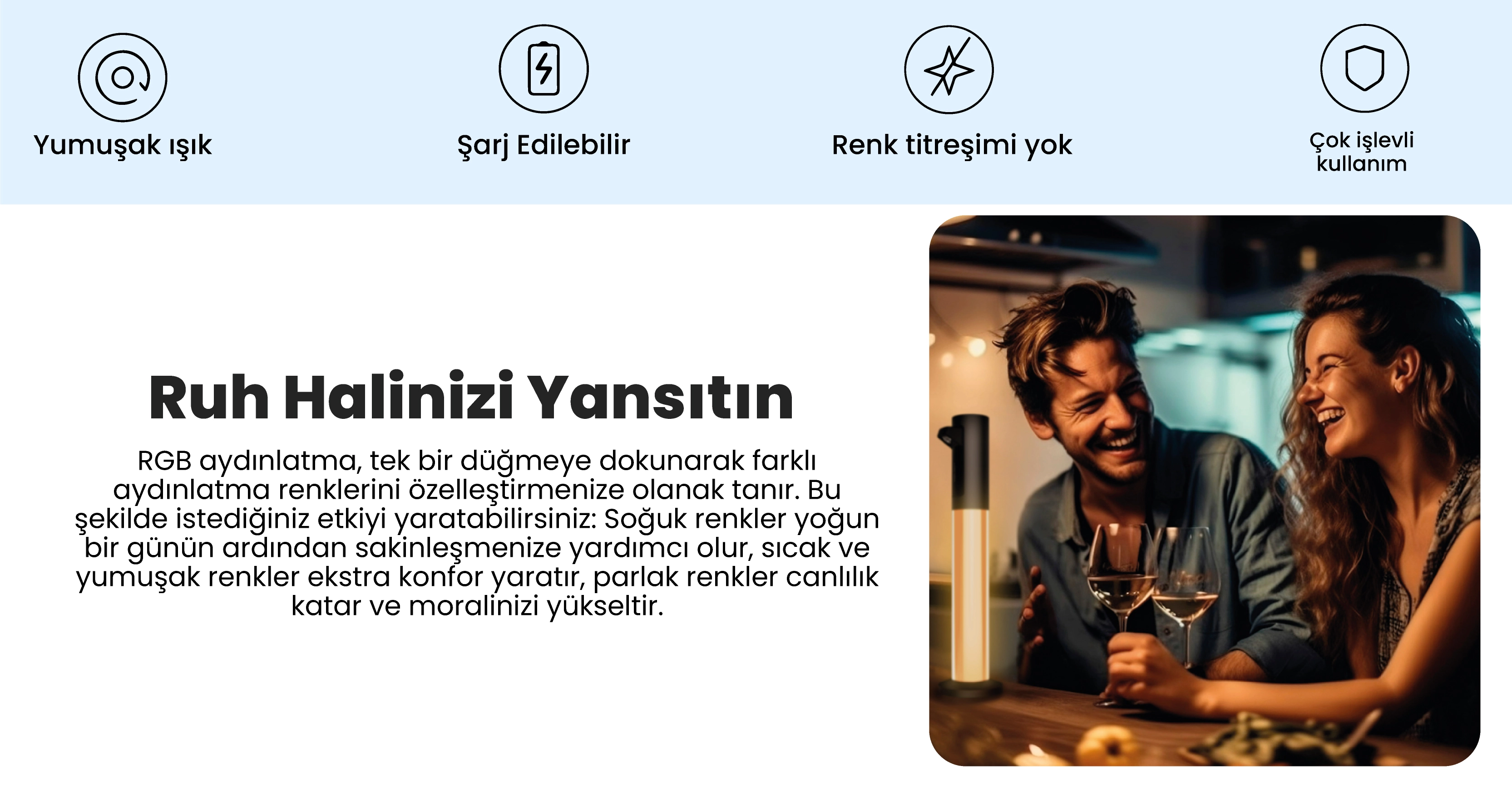 Yeelight Şarj Edilebilir Atmosfer Masa Lambası Siyah Yeelight Şarj Edilebilir Atmosfer Masa Lambası Siyah