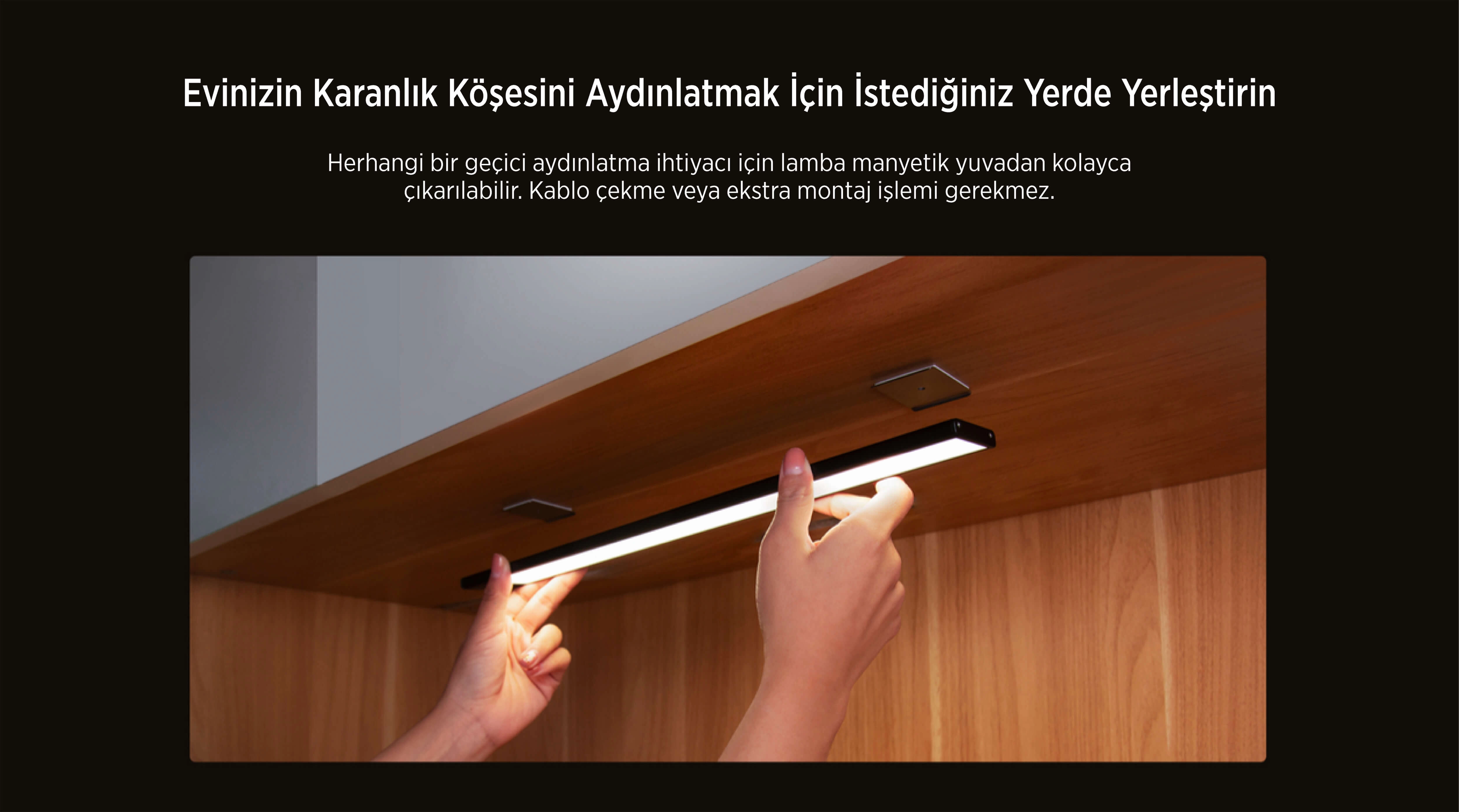 Yeelight Hareket Sensörlü Dolap Lambası (60cm) Silver Yeelight Hareket Sensörlü Dolap Lambası (60cm) Silver