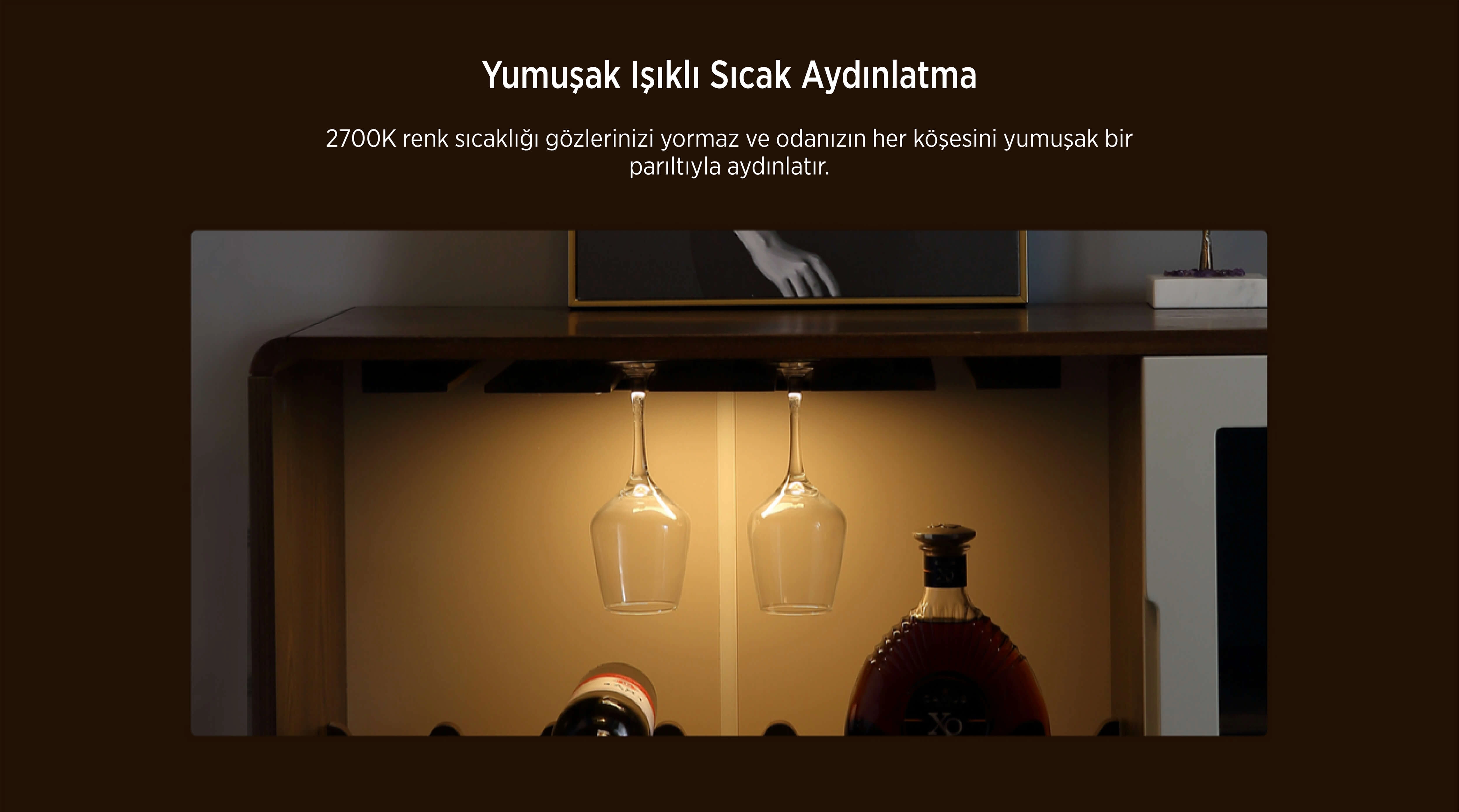 Yeelight Hareket Sensörlü Dolap Lambası (60cm) Silver Yeelight Hareket Sensörlü Dolap Lambası (60cm) Silver