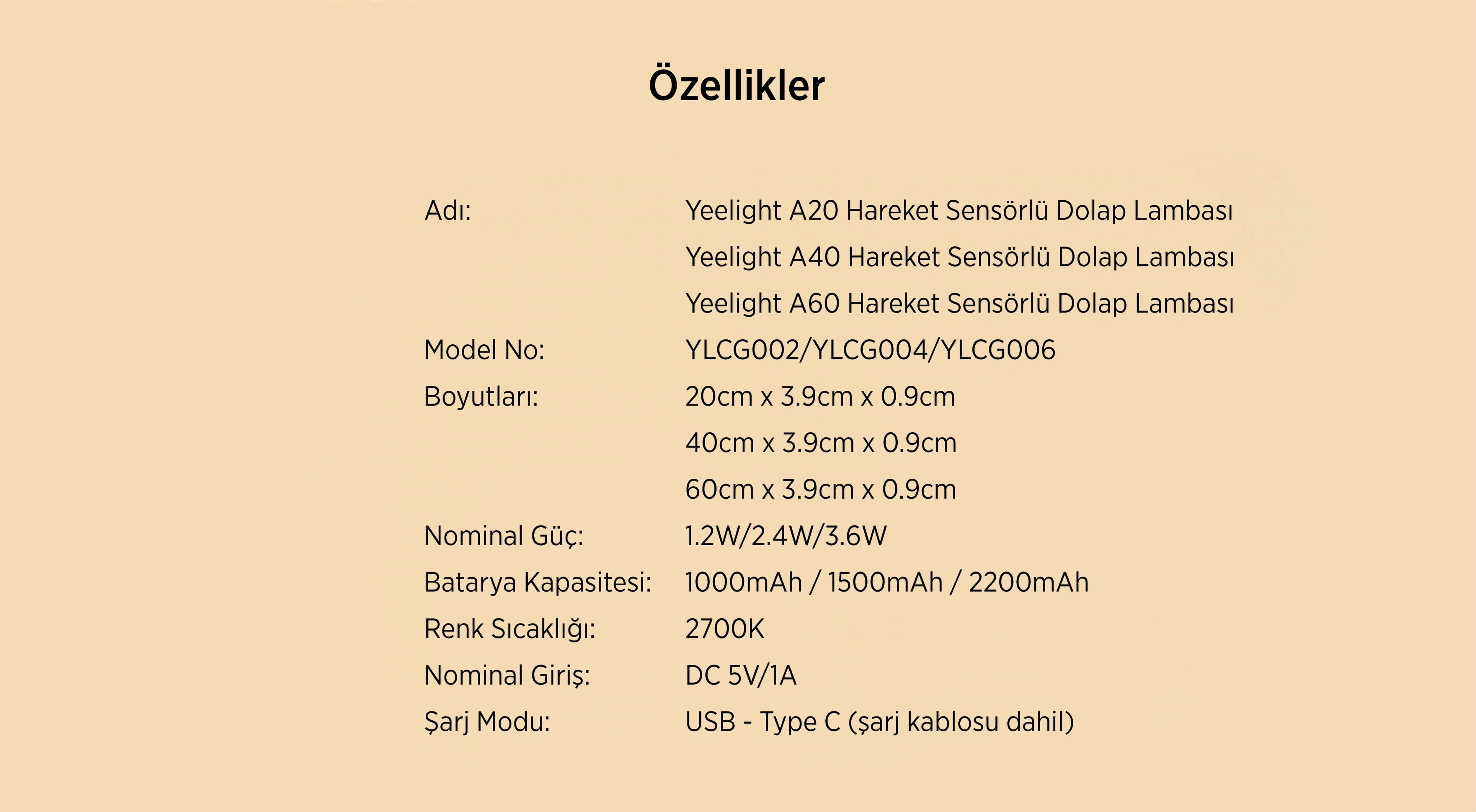 Yeelight Hareket Sensörlü Dolap Lambası (60cm) Silver